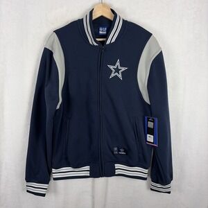 Dallas Cowboys Ultra Game Men's Navy Full Zip Sideline Bomber Jacket Small NWT